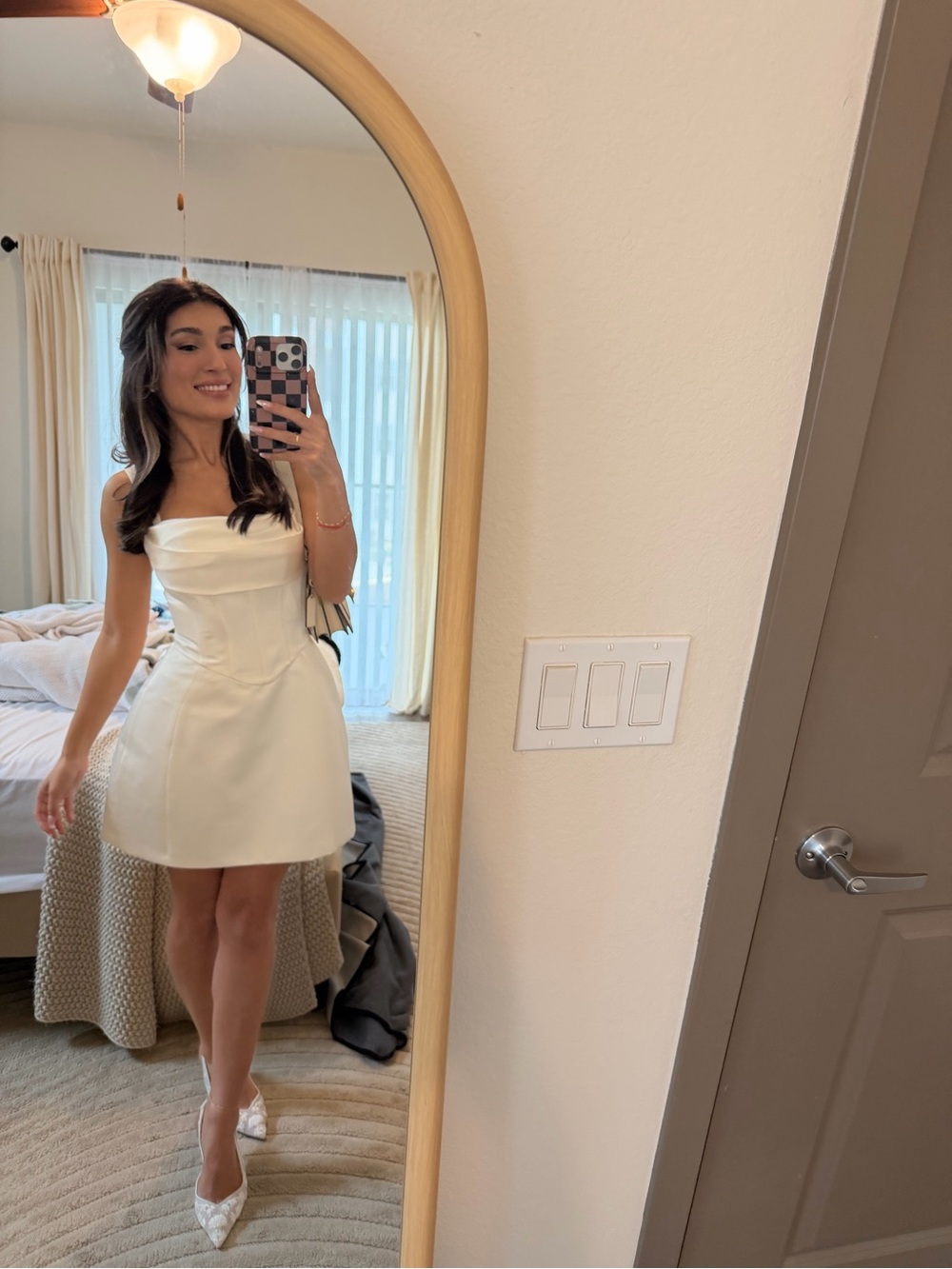 Meshki Ivory Mini Corset Dress